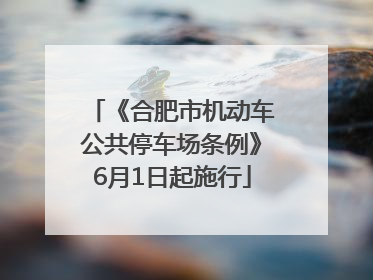 《合肥市机动车公共停车场条例》6月1日起施行