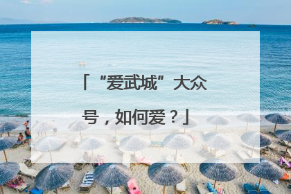 “爱武城”大众号，如何爱？