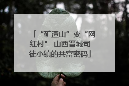 “矿渣山”变“网红村” 山西晋城司徒小镇的共富密码