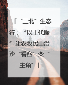 “三北”生态行：“以工代赈”让农牧民由治沙“看客”变“主角”