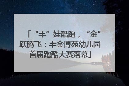 “丰”娃酷跑，“金”跃腾飞：丰金博苑幼儿园首届跑酷大赛落幕
