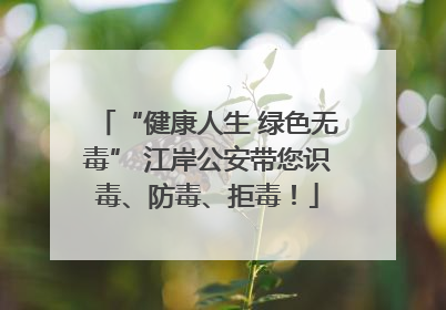 “健康人生 绿色无毒” 江岸公安带您识毒、防毒、拒毒！