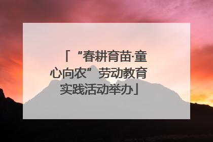 “春耕育苗·童心向农”劳动教育实践活动举办
