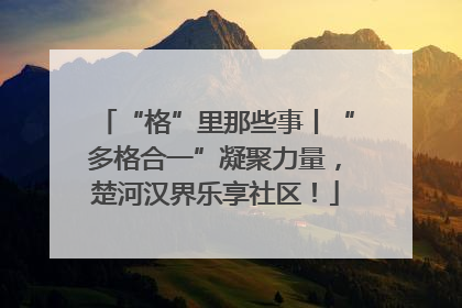 “格”里那些事丨“多格合一”凝聚力量，楚河汉界乐享社区！