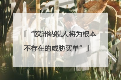 “欧洲纳税人将为根本不存在的威胁买单”