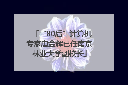 “80后”计算机专家唐金辉已任南京林业大学副校长