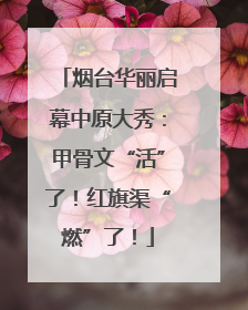 烟台华丽启幕中原大秀：甲骨文“活”了！红旗渠“燃”了！