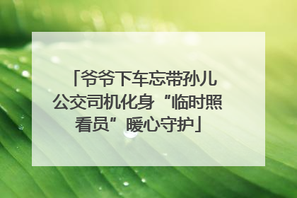爷爷下车忘带孙儿 公交司机化身“临时照看员”暖心守护