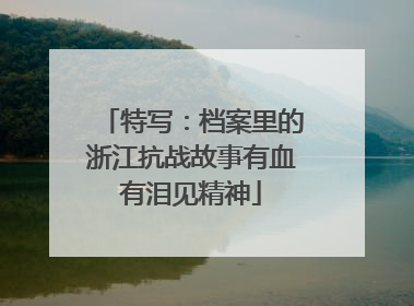 特写：档案里的浙江抗战故事有血有泪见精神