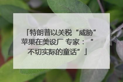 特朗普以关税“威胁”苹果在美设厂 专家：“不切实际的童话”