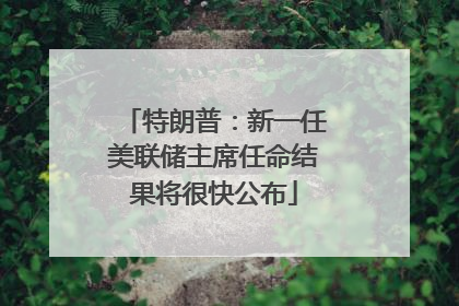 特朗普：新一任美联储主席任命结果将很快公布