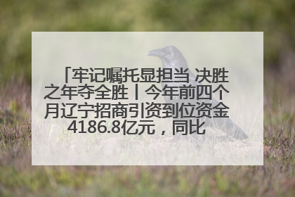 牢记嘱托显担当 决胜之年夺全胜丨今年前四个月辽宁招商引资到位资金4186.8亿元，同比增长17.4%