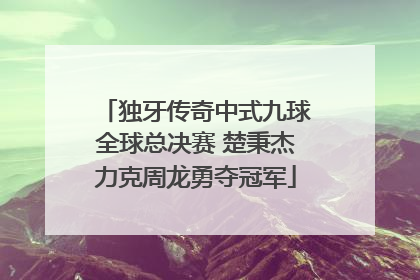 独牙传奇中式九球全球总决赛 楚秉杰力克周龙勇夺冠军
