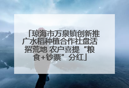 琼海市万泉镇创新推广水稻种植合作社盘活撂荒地 农户喜提“粮食+钞票”分红