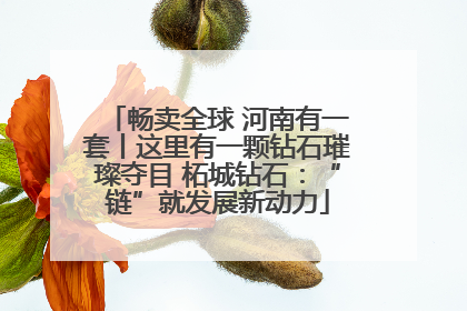 畅卖全球 河南有一套丨这里有一颗钻石璀璨夺目 柘城钻石：“链”就发展新动力