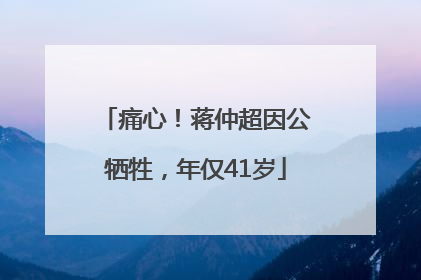 痛心！蒋仲超因公牺牲，年仅41岁