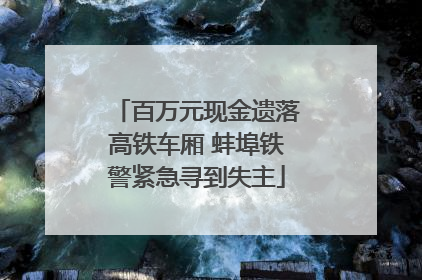 百万元现金遗落高铁车厢 蚌埠铁警紧急寻到失主