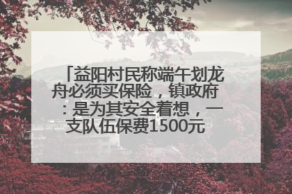 益阳村民称端午划龙舟必须买保险，镇政府：是为其安全着想，一支队伍保费1500元到2500元