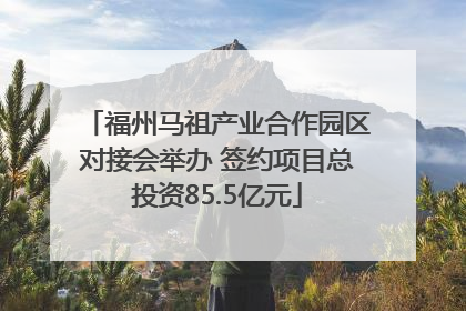 福州马祖产业合作园区对接会举办 签约项目总投资85.5亿元