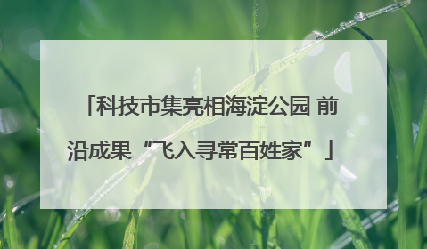 科技市集亮相海淀公园 前沿成果“飞入寻常百姓家”