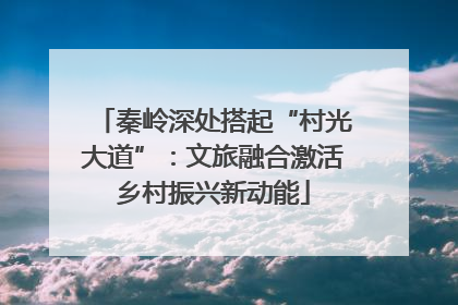 秦岭深处搭起“村光大道”：文旅融合激活乡村振兴新动能