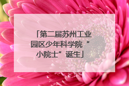 第二届苏州工业园区少年科学院“小院士”诞生