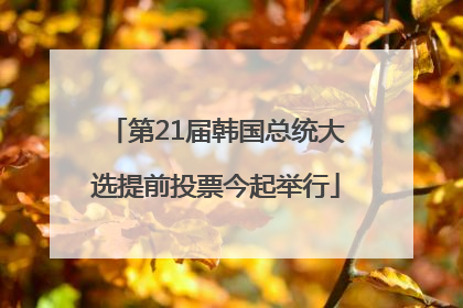第21届韩国总统大选提前投票今起举行