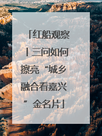 红船观察丨三问如何擦亮“城乡融合看嘉兴”金名片