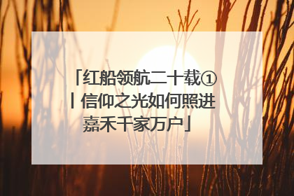 红船领航二十载①丨信仰之光如何照进嘉禾千家万户