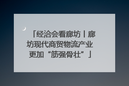 经洽会看廊坊丨廊坊现代商贸物流产业更加“筋强骨壮”