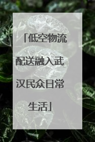 低空物流配送融入武汉民众日常生活