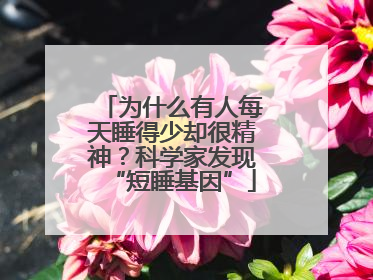 为什么有人每天睡得少却很精神？科学家发现“短睡基因”