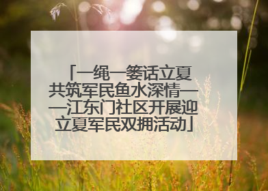 一绳一篓话立夏 共筑军民鱼水深情——江东门社区开展迎立夏军民双拥活动