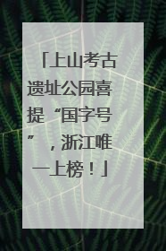 上山考古遗址公园喜提“国字号”，浙江唯一上榜！
