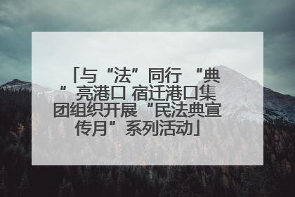 与“法”同行 “典”亮港口 宿迁港口集团组织开展“民法典宣传月”系列活动