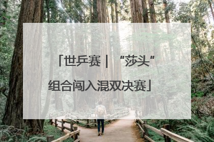 世乒赛｜“莎头”组合闯入混双决赛