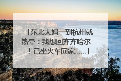 东北大妈一到杭州就热晕：我想回齐齐哈尔！已坐火车回家……