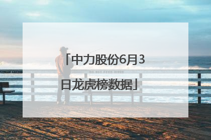 中力股份6月3日龙虎榜数据