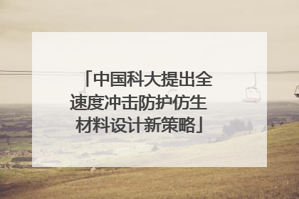中国科大提出全速度冲击防护仿生材料设计新策略