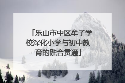乐山市中区牟子学校深化小学与初中教育的融合贯通