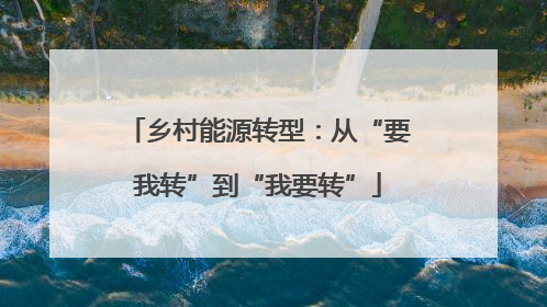 乡村能源转型：从“要我转”到“我要转”