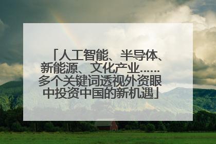 人工智能、半导体、新能源、文化产业……多个关键词透视外资眼中投资中国的新机遇