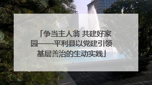 争当主人翁 共建好家园——平利县以党建引领基层善治的生动实践