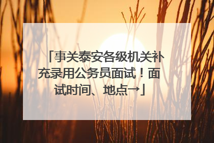 事关泰安各级机关补充录用公务员面试！面试时间、地点→