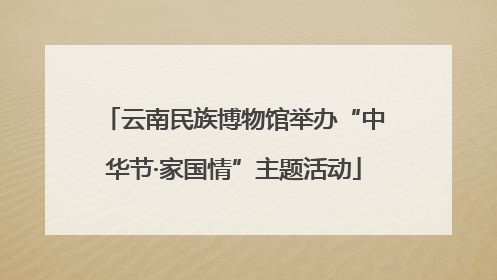 云南民族博物馆举办“中华节·家国情”主题活动