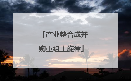 产业整合成并购重组主旋律
