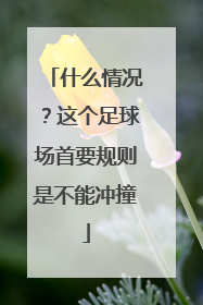 什么情况？这个足球场首要规则是不能冲撞