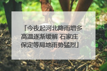 今夜起河北降雨增多高温逐渐缓解 石家庄保定等局地雨势猛烈