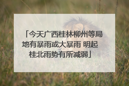 今天广西桂林柳州等局地有暴雨或大暴雨 明起桂北雨势有所减弱