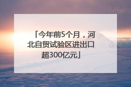 今年前5个月，河北自贸试验区进出口超300亿元